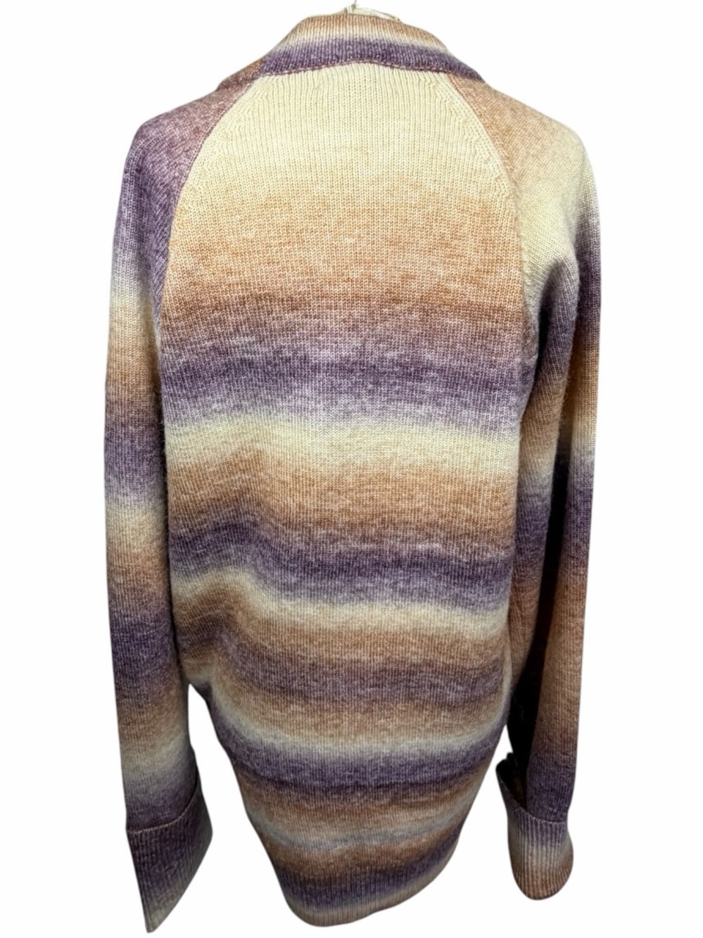 Weekend LA Ombre Cardigan S Dark Lilac Stripe Cozy Boho Grandpacore Sweater - Picture 10 of 12